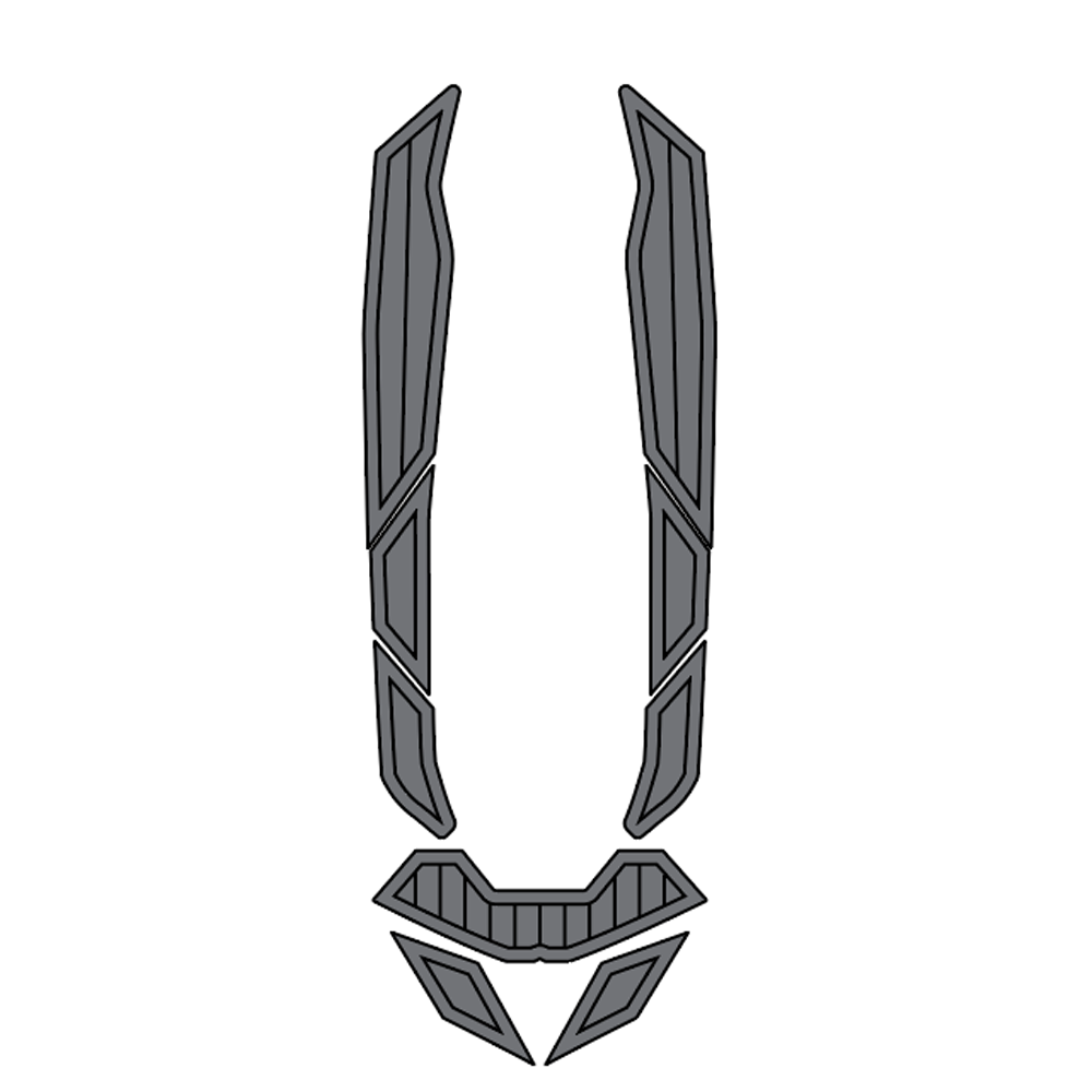 2022 Sea Doo Spark 3 Sitter Customize Jet Ski Mats Non-Slip Motorboat Traction Mat Hzchione Medium Gray Black-Vertical line