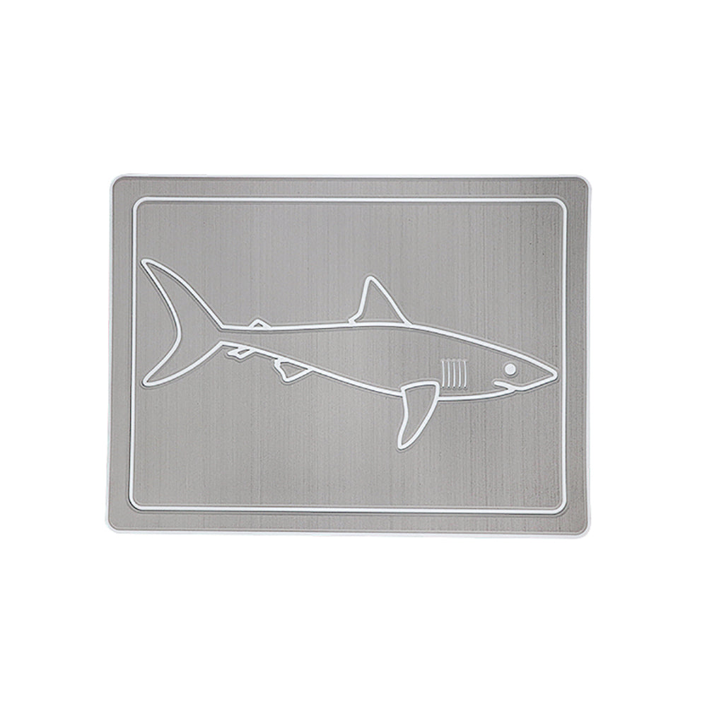 Customized Personalized Name Logo Text Pattern Machine Engraving EVA Foam Faux Teak Traction Pad Marine Anti-Skid Self-Adhesive  Hzchione 35*20cm 5C Light Gray White-Fish 