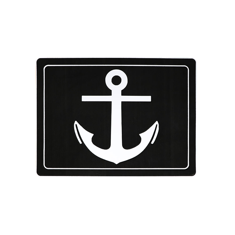 Customized Personalized Name Logo Text Pattern Machine Engraving EVA Foam Faux Teak Traction Pad Marine Anti-Skid Self-Adhesive  Hzchione 35*20cm Black White-Anchor 