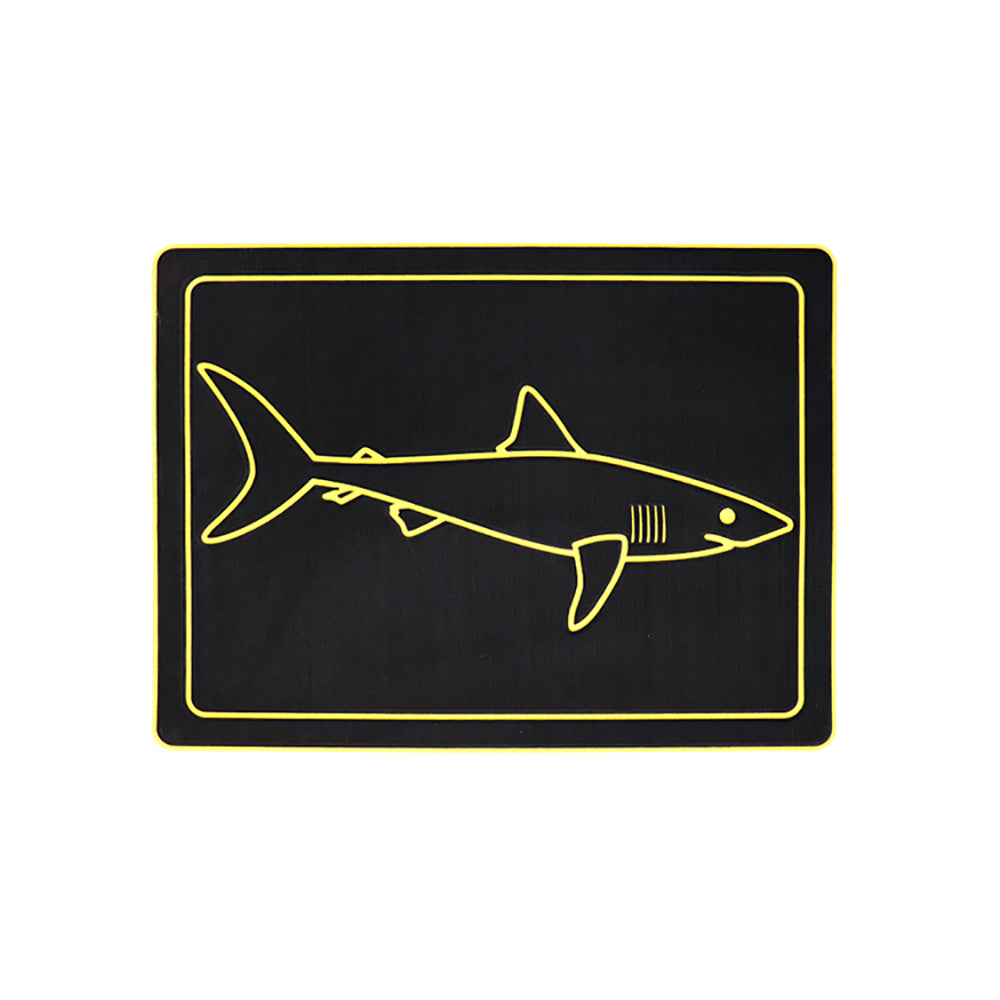 Customized Personalized Name Logo Text Pattern Machine Engraving EVA Foam Faux Teak Traction Pad Marine Anti-Skid Self-Adhesive  Hzchione 35*20cm Black Yellow-Fish 