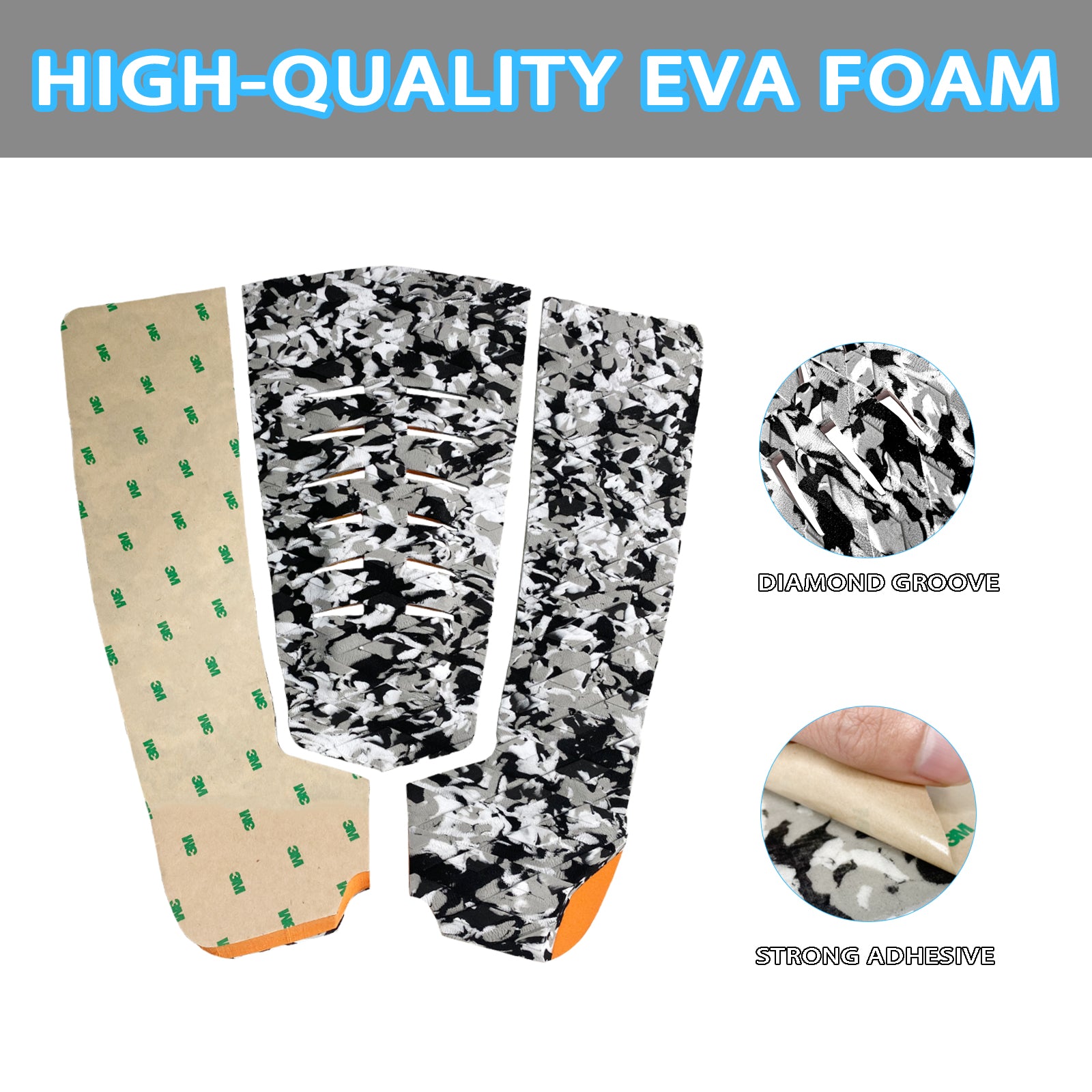 3M Surfboard Eva Camouflage for SUP Board Foot Pads Deck Tail Pads Surf Grip Pad Surf Accessory  Hzchione   