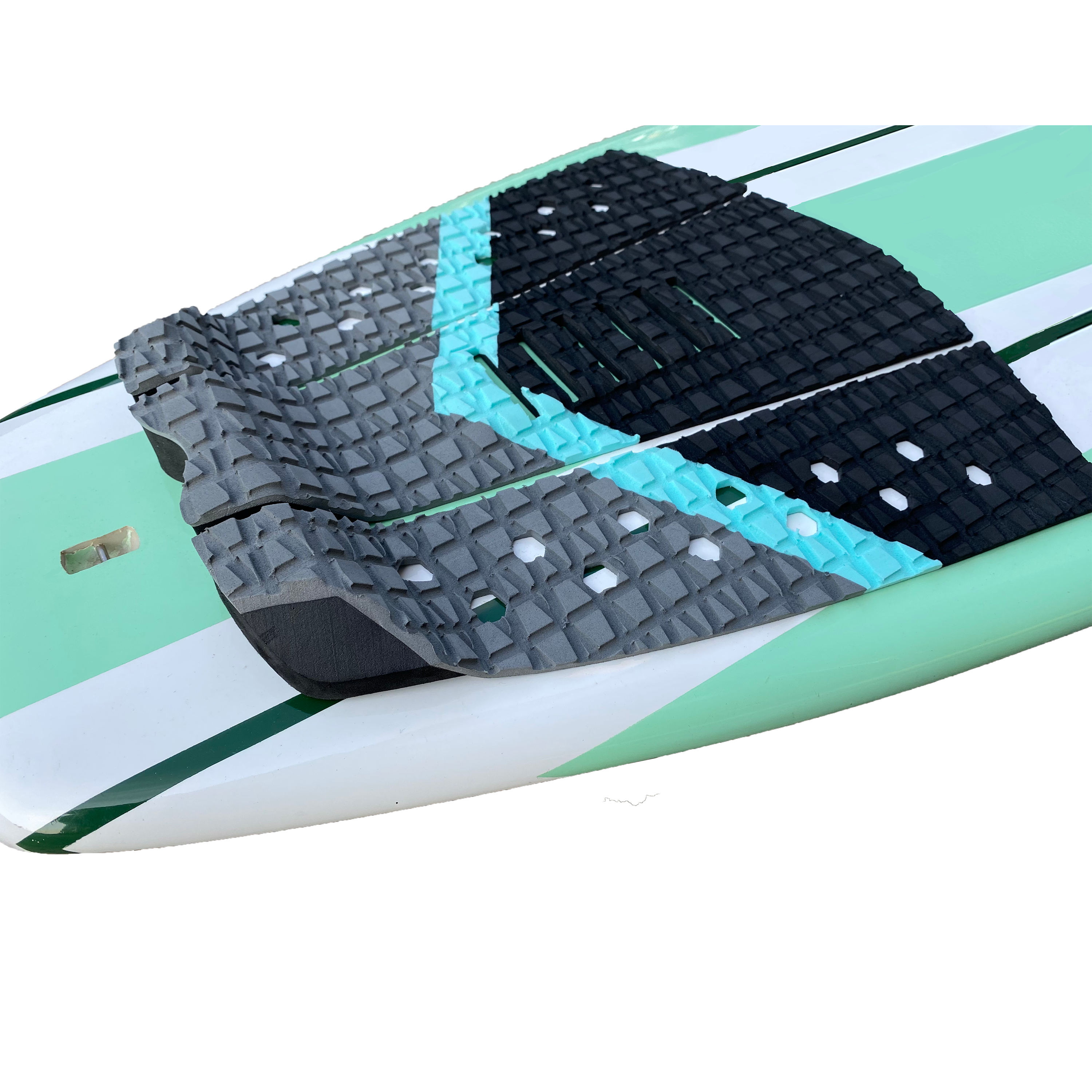 Surf Pad EVA Surfboard SUP Pads Black Foot Traction Surf Pads 3M Wholesale Surfboard Foot Tail Pads  Hzchione Black + Gray + 2975Light Blue  