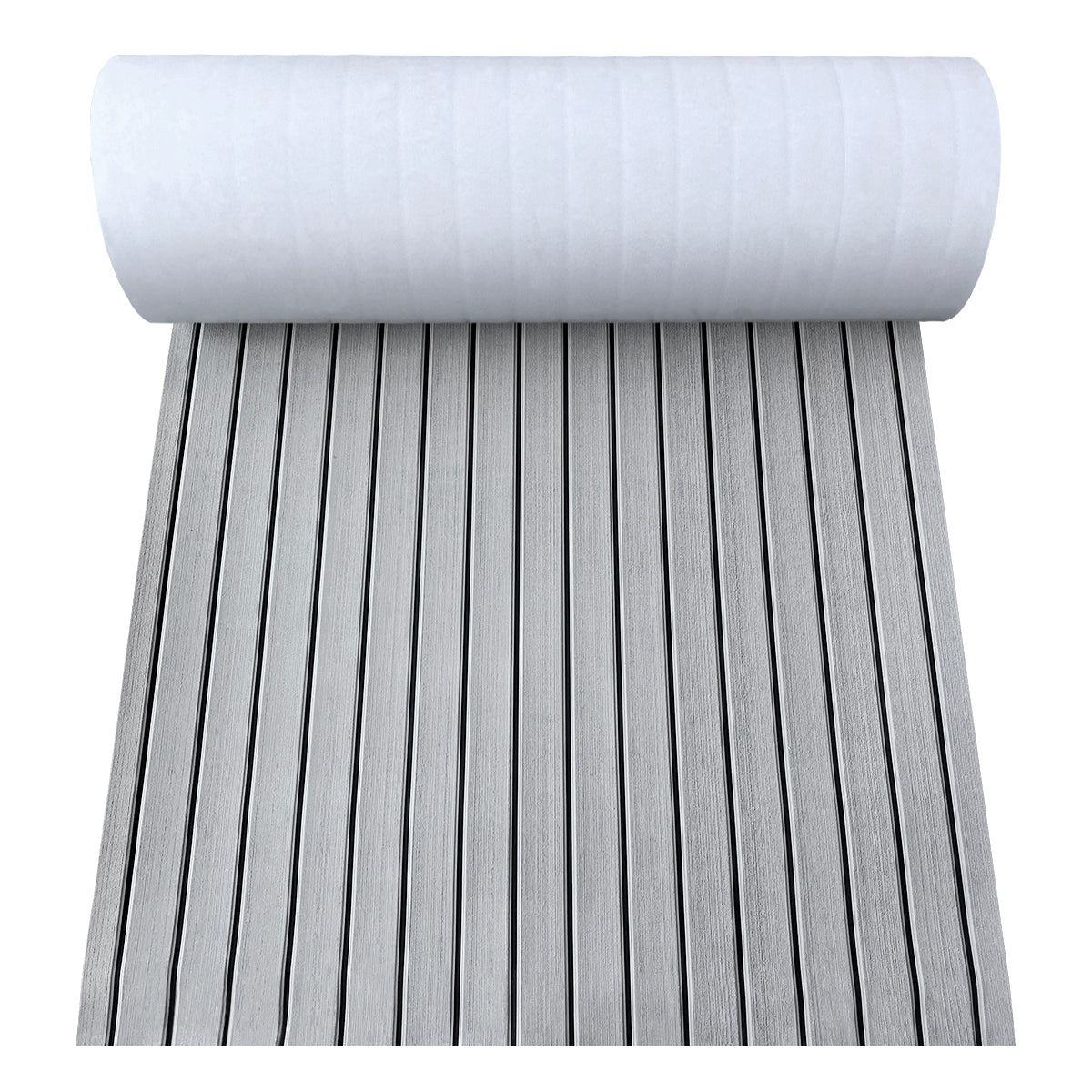 Hzchione Faux Teak Eva Foam Boat Flooring U-Groove Large Size Sheet Material Hzchione Grey+Black 94.5"x56.3"