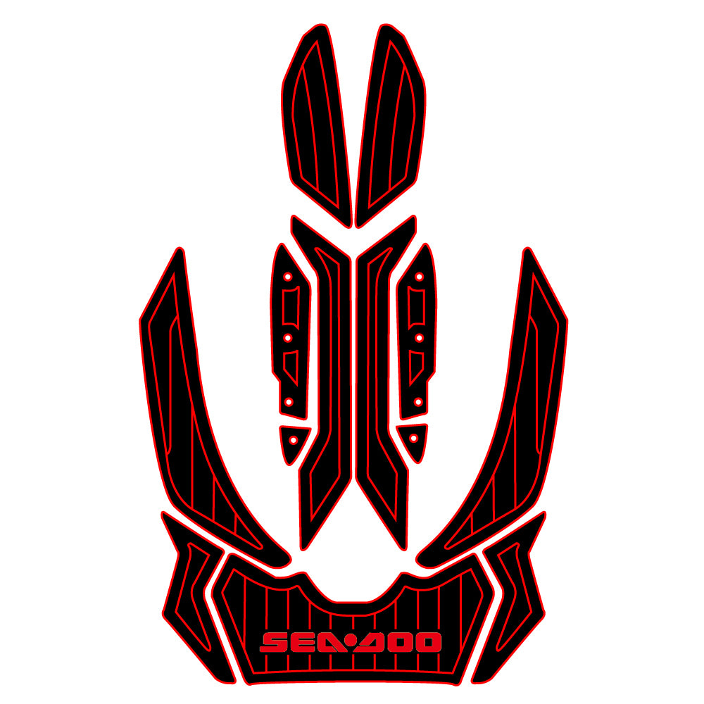 2012-2016 Sea Doo RXP-X 260 Customize Jet Ski Mats Non-Slip Motorboat Traction Mat Hzchione Black Red-Vertical Line