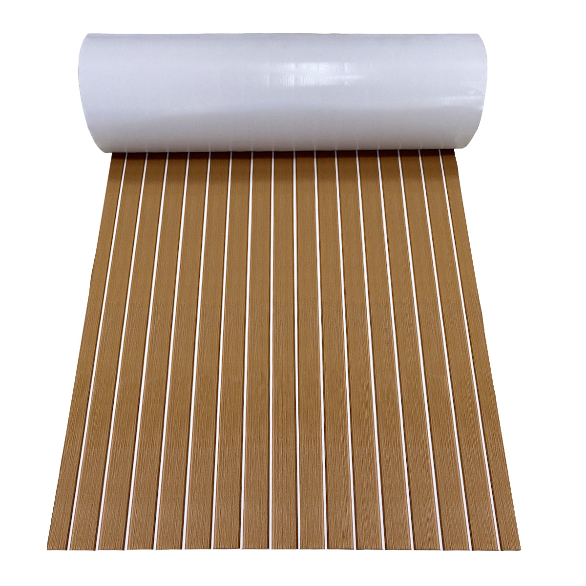 Hzchione Faux Teak Eva Foam Boat Flooring U-Groove Large Size Sheet Material Hzchione Brown+White 94.5"x56.3"