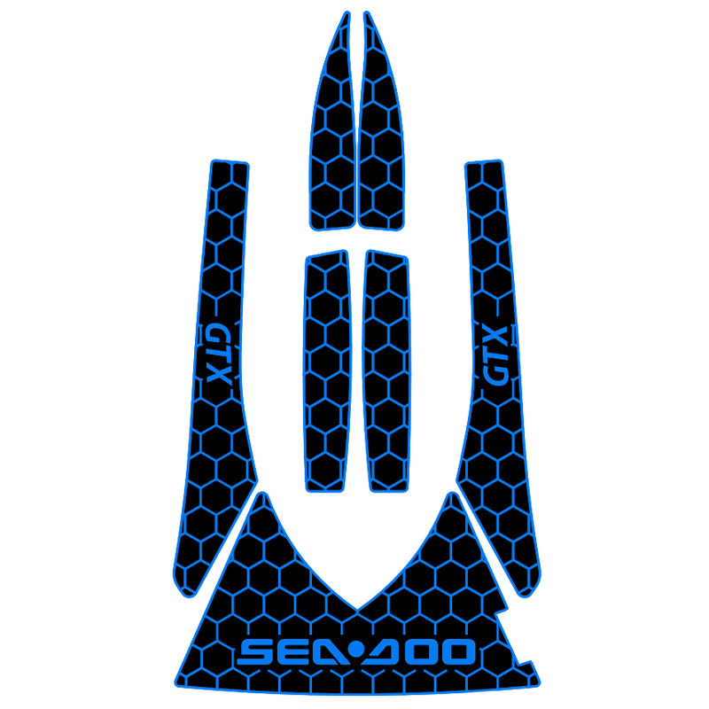 2002-2005 Sea Doo GTX4-TEC Customize Jet Ski Mats Non-Slip Motorboat Traction Mat Hzchione Black Blue-Hexagon