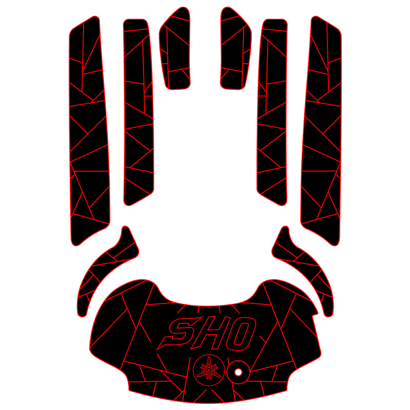 2008-2011 Yamaha WaveRunner FX FX1800 SHO EVA Foam Boat Flooring Jet Ski Traction Mats Hzchione Black Red-SHO
