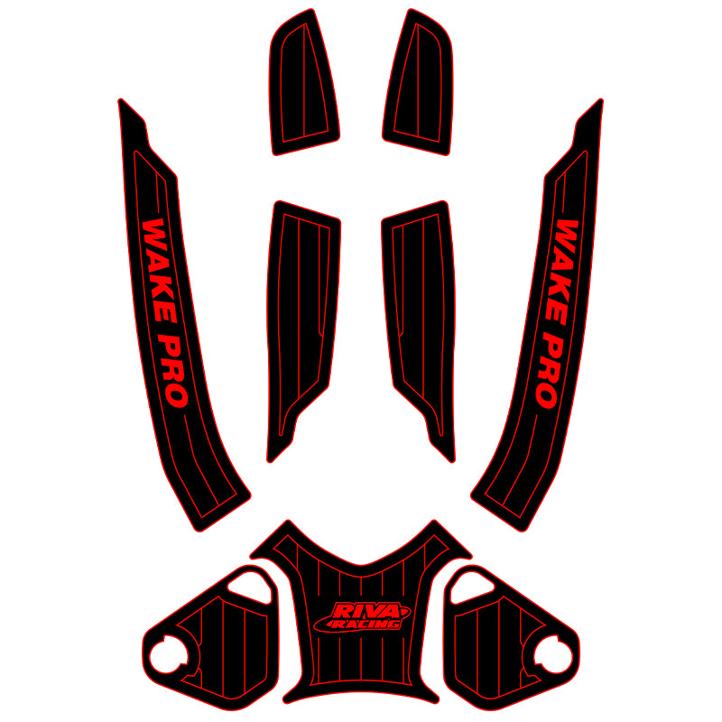 2010-2015 Sea Doo RXT + RXT-X + Wake Pro 215 Customize Jet Ski Mats Non-Slip Motorboat Traction Mat Hzchione Black Red-Wake Pro