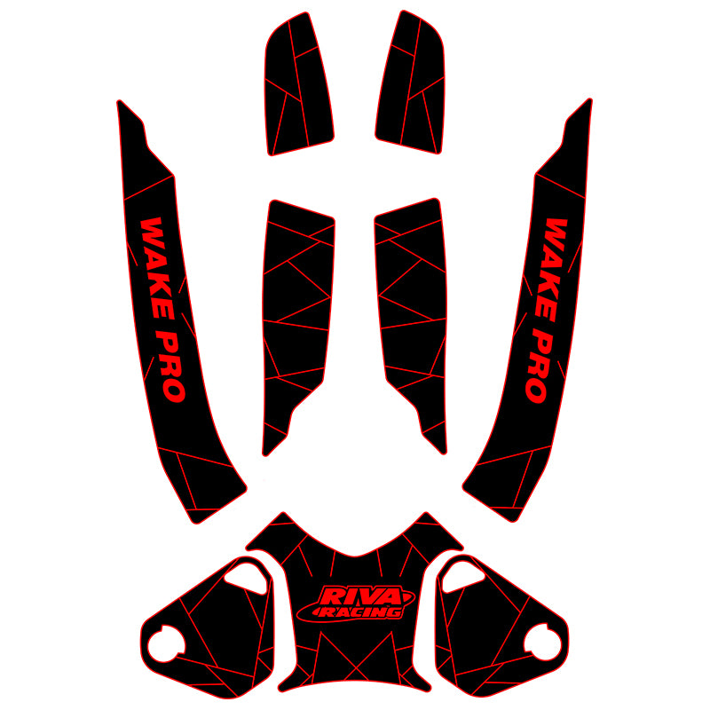 2010-2015 Sea Doo RXT + RXT-X + Wake Pro 215 Customize Jet Ski Mats Non-Slip Motorboat Traction Mat Hzchione Black Red-Irregular Line