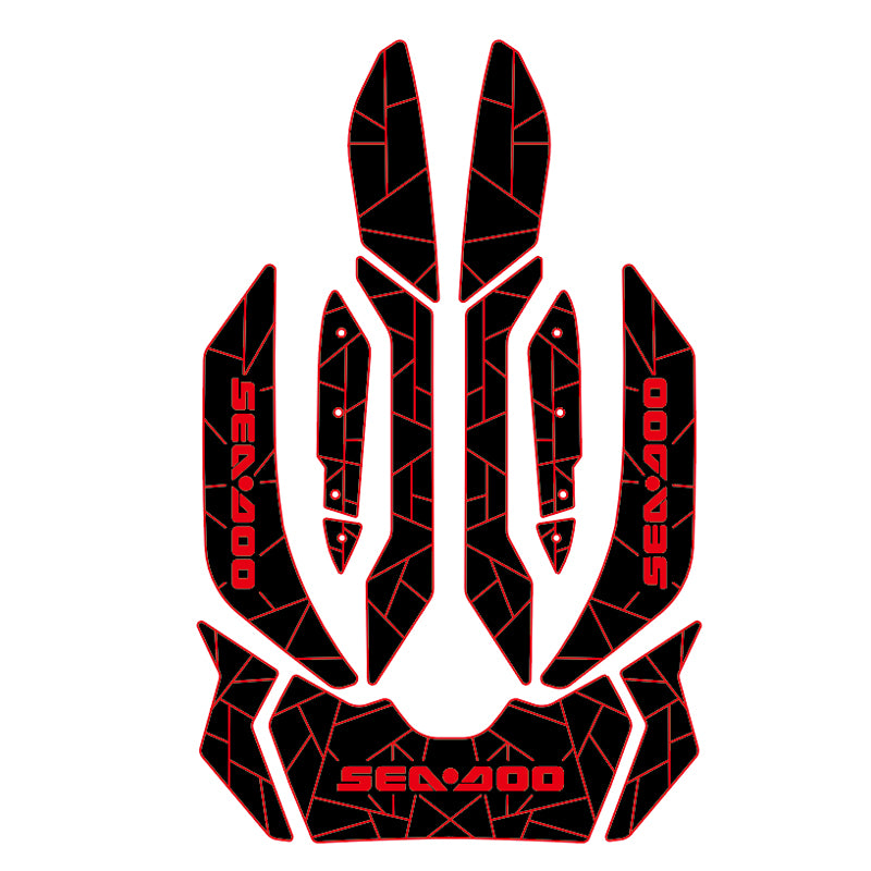 2012-2016 Sea Doo RXP-X 260 Customize Jet Ski Mats Non-Slip Motorboat Traction Mat Hzchione Black Red-Irregular line