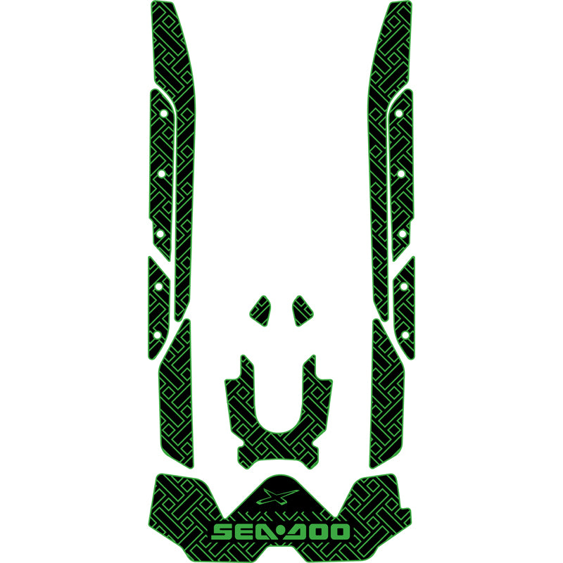 2021-2024 Seadoo RXT-X 300 Customize Jet Ski Mats Non-Slip Motorboat Traction Mat Hzchione Black Green-Rectangle-Seadoo