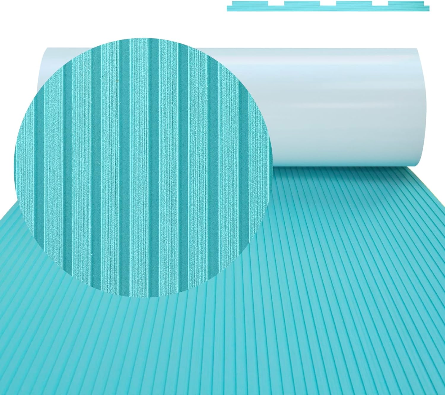 Hzchione EVA Flooring For Boat Non-slip Surfboard Traction Mat Deep Striped Groove  Hzchione 47.3" x 16.2" 2975Light Blue 