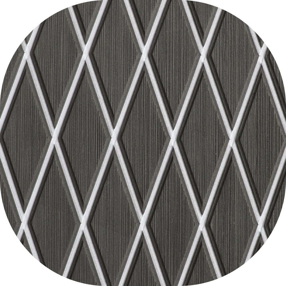 Hzchione EVA Foam Boat Flooring Diamond Pattern Deck Mats 6mm Non-Slip Faux Teak Marine Floor Mats for Yacht Motorboat RV Golf Cart Pool Cooler Top 74.81" x 27.56"  Hzchione 74.81"x13.8"x0.24" Dark Gray + White 