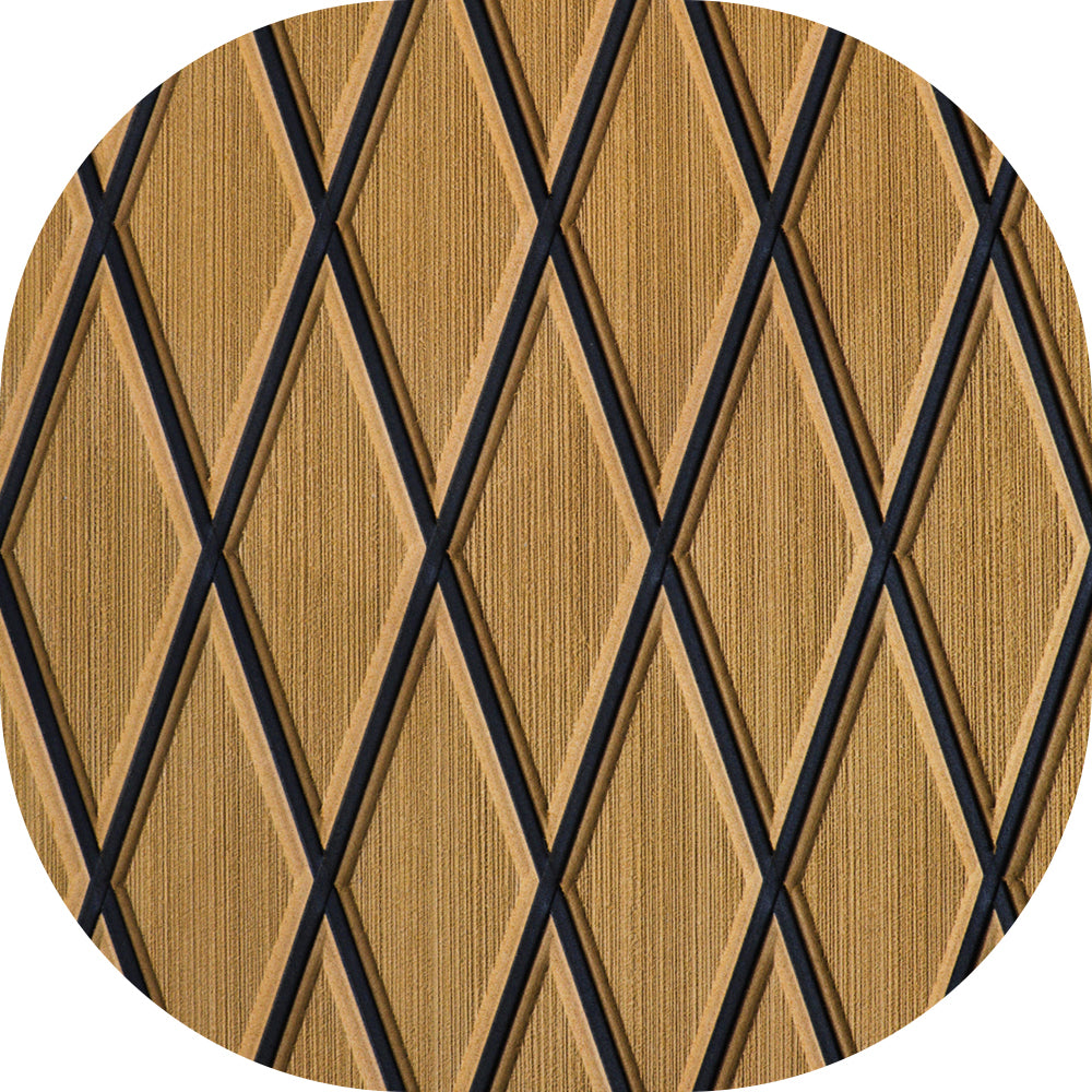Hzchione EVA Foam Boat Flooring Diamond Pattern Deck Mats 6mm Non-Slip Faux Teak Marine Floor Mats for Yacht Motorboat RV Golf Cart Pool Cooler Top 74.81" x 27.56"  Hzchione 74.81"x13.8"x0.24" Yellow Brown + Black 