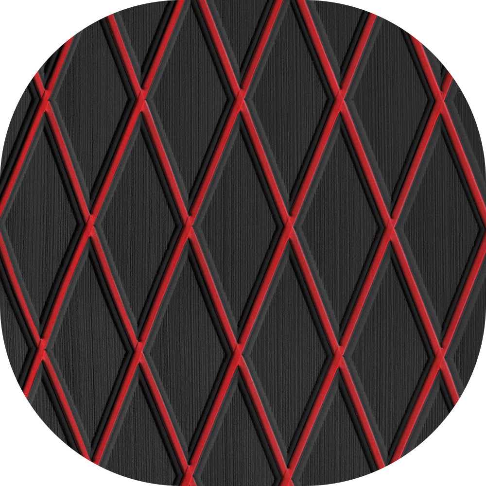 Hzchione EVA Foam Boat Flooring Diamond Pattern Deck Mats 6mm Non-Slip Faux Teak Marine Floor Mats for Yacht Motorboat RV Golf Cart Pool Cooler Top 74.81" x 27.56"  Hzchione 74.81"x13.8"x0.24" Black + Red 