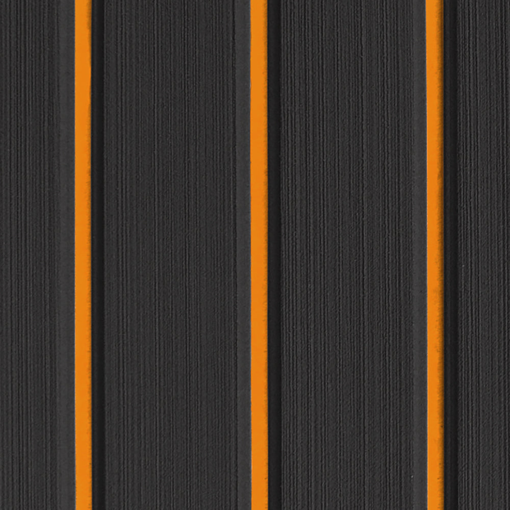 Hzchione EVA Foam Anti Slip Boat Flooring Mats Two Colors Slotted U-Groove Texture For Yacht Motorboat RV Golf Cart Pool Cooler Top Hzchione 47.3" x 16.2" Black + Orange