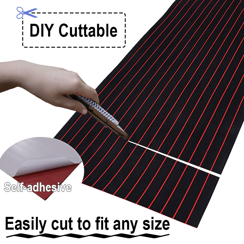 Hzchione Fast local Delivery in the United States EVA Foam Boat Flooring Mats Black Red  Hzchione   