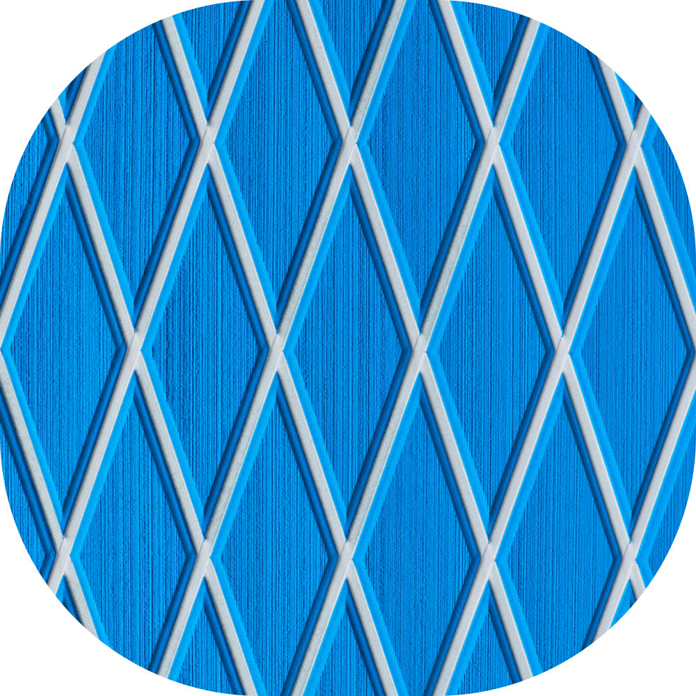 Hzchione EVA Foam Boat Flooring Diamond Pattern Deck Mats 6mm Non-Slip Faux Teak Marine Floor Mats for Yacht Motorboat RV Golf Cart Pool Cooler Top 74.81" x 27.56"  Hzchione 74.81"x13.8"x0.24" Blue + White 