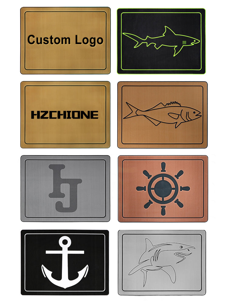 Customized Personalized Name Logo Text Pattern Machine Engraving EVA Foam Faux Teak Traction Pad Marine Anti-Skid Self-Adhesive  Hzchione   