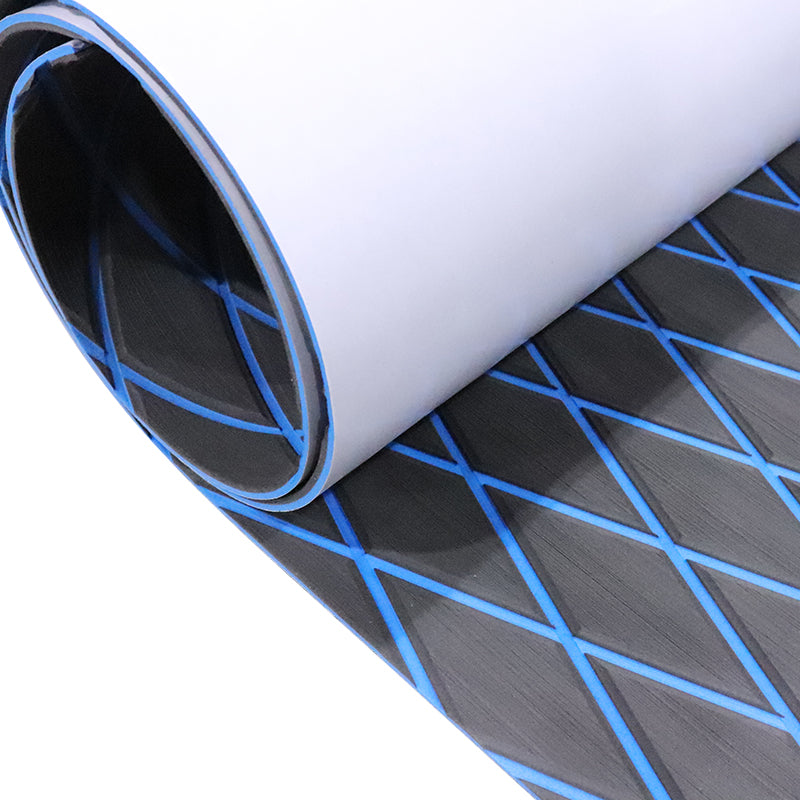 Hzchione 74.81"x27.56" Diamond EVA Foam Boat Decking Traction Pad For Yacht RV Golf Cart Pool Ramp  Hzchione 11C Gray + Blue  