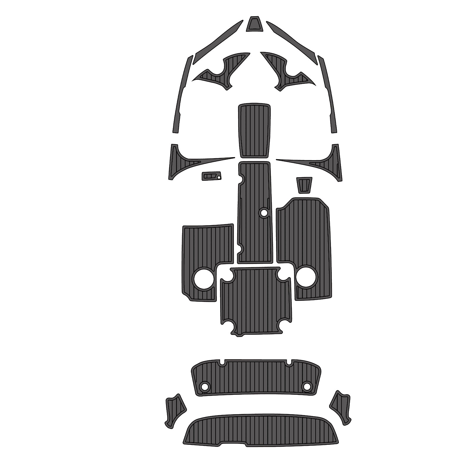 2015 Yamaha SX192 Swim Platform Cockpit Pad Boat Kit EVA Boat Flooring Foam Decking Mat  Hzchione Drak Gary + Black Faux Teak 