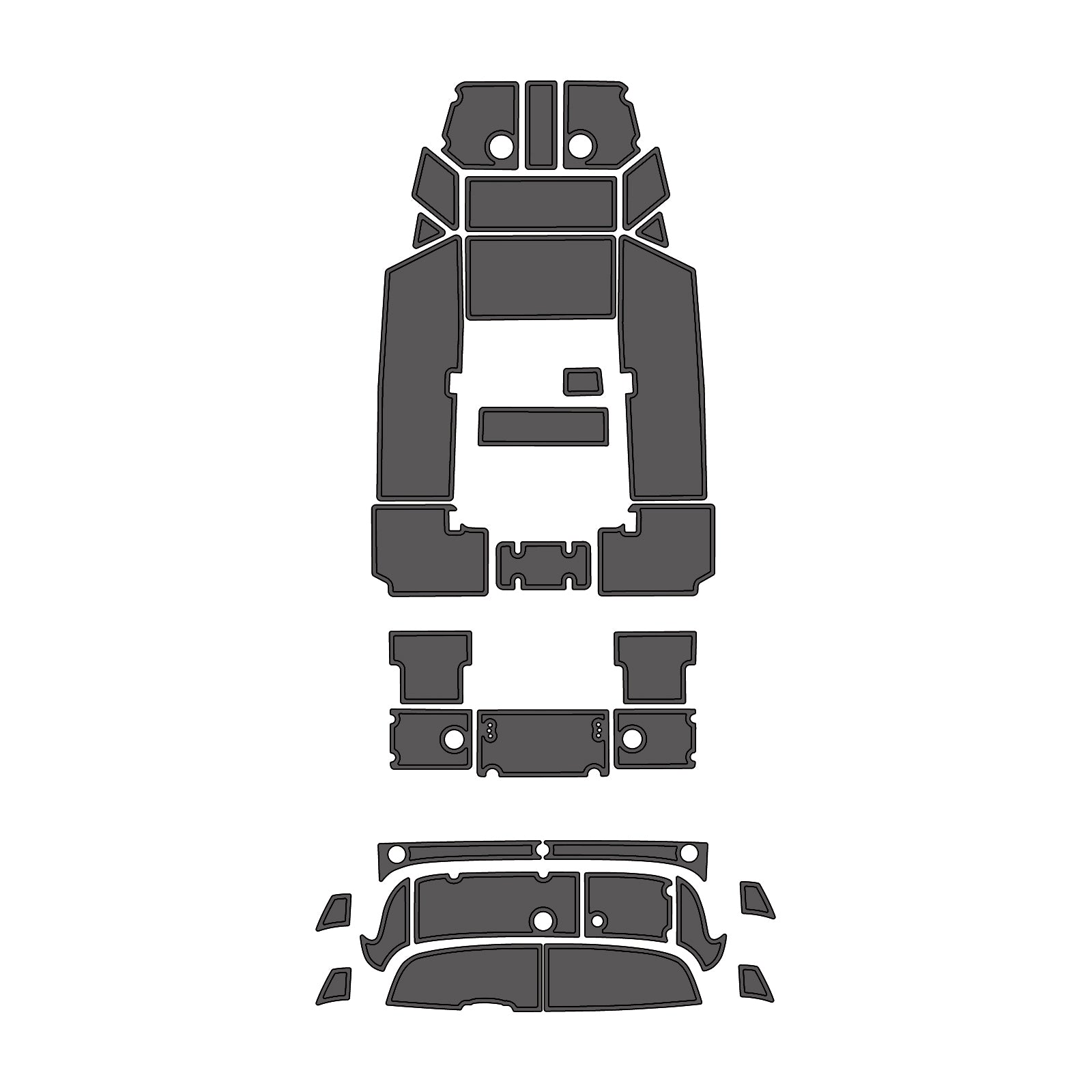 2016 Yamaha 190FSH Sport Swim Platform Cockpit Pad Boat Kit EVA Boat Flooring Foam Decking Mat  Hzchione Drak Gary + Black Brushed 