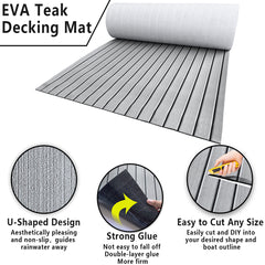 Hzchione Sea Deck Boat Flooring Hydro Turf EVA Yacht Traction Pad For Yacht Jet SKI RV Golf Cart Pool Ramp Stairs  Hzchione   