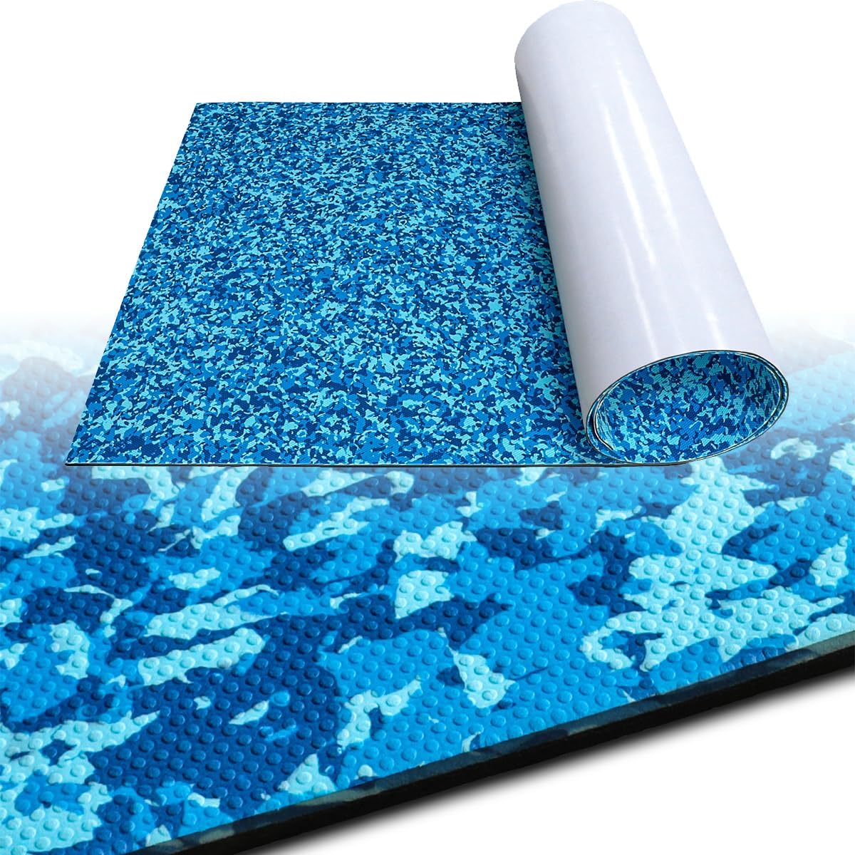 Local delivery in the US Hzchione Boat Flooring Ocean Camouflage EVA Foam Self-Adhesive Anti Slip Mats Roll Sheet Hot Pressed Dots Texture Hzchione