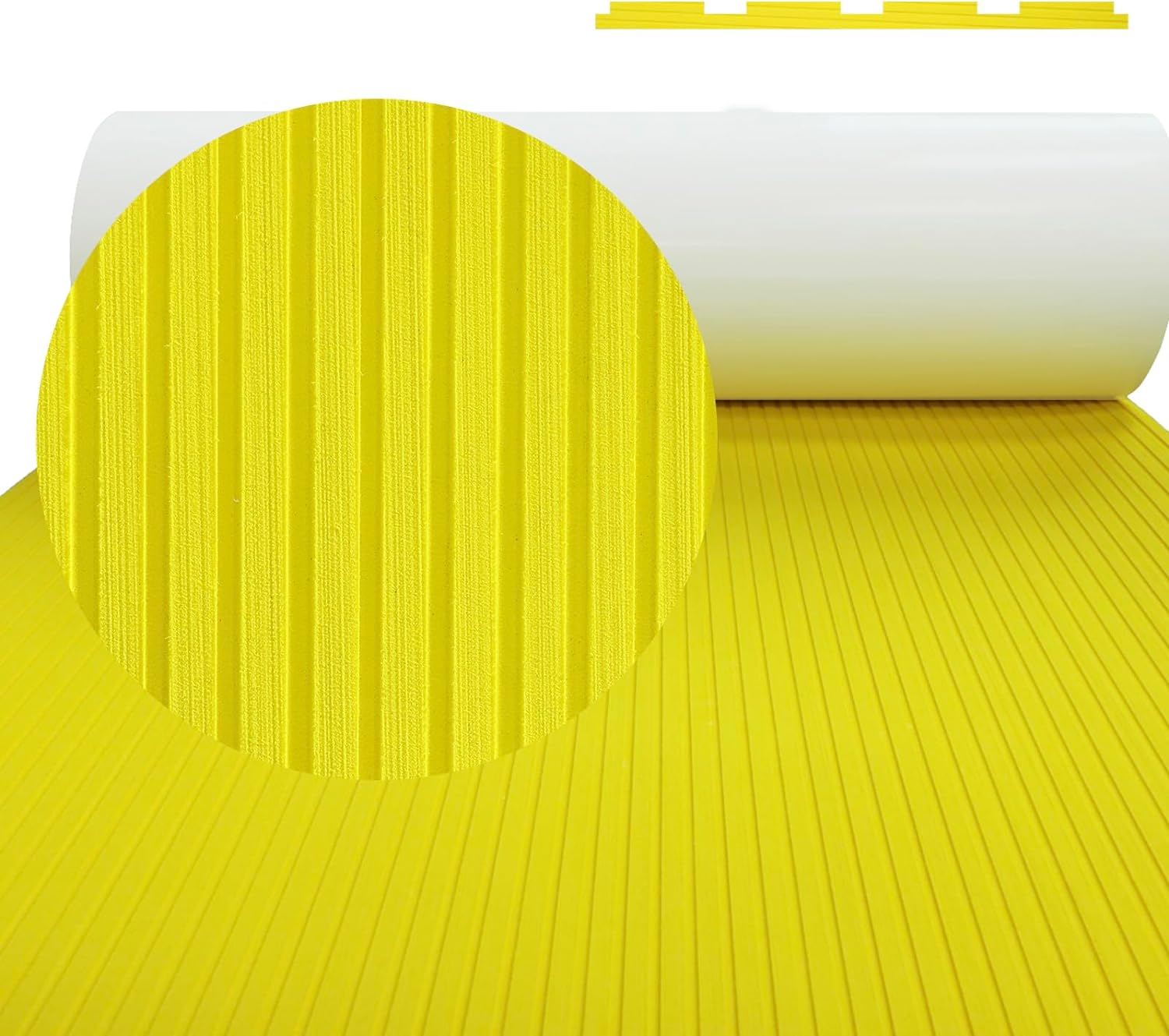 Hzchione EVA Flooring For Boat Non-slip Surfboard Traction Mat Deep Striped Groove  Hzchione 47.3" x 16.2" Yellow 