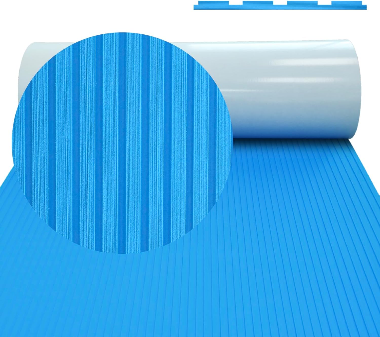 Hzchione EVA Flooring For Boat Non-slip Surfboard Traction Mat Deep Striped Groove  Hzchione 47.3" x 16.2" 7691Drak Blue 