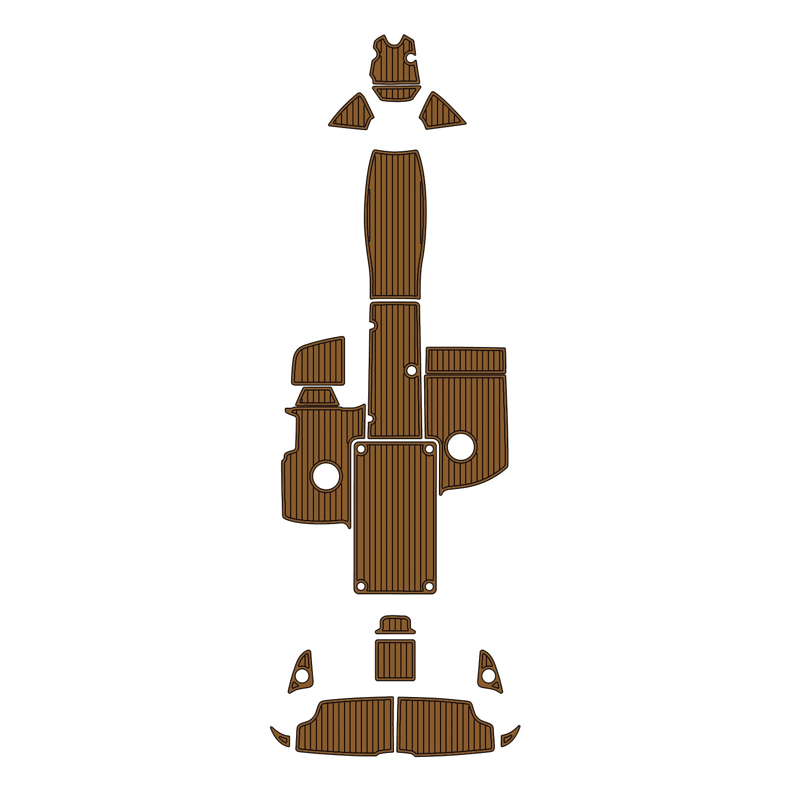 2015 Yamaha 242 Swim Platform Cockpit Pad Boat Kit EVA Boat Flooring Foam Decking Mat  Hzchione Light Brown + Black Faux Teak 