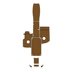 2016 Yamaha 242 Swim Platform Cockpit Pad Boat Kit EVA Boat Flooring Foam Decking Mat  Hzchione Light Brown + Black Faux Teak 