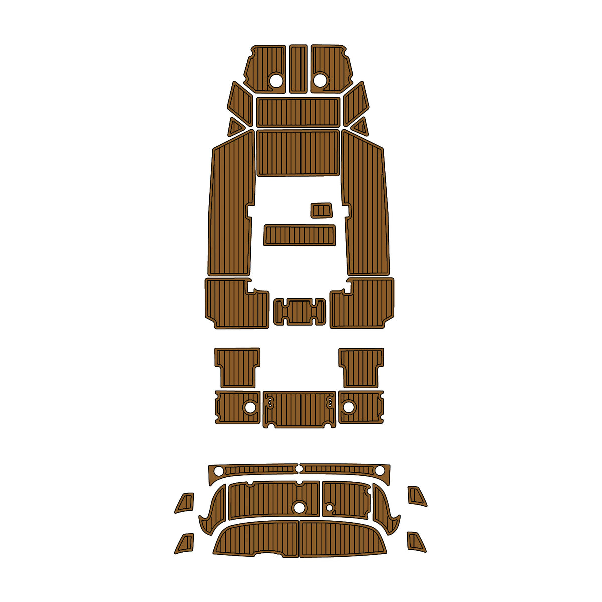 2016 Yamaha 190FSH Sport Swim Platform Cockpit Pad Boat Kit EVA Boat Flooring Foam Decking Mat  Hzchione Light Brown + Black Faux Teak 