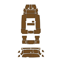 2016 Yamaha 190FSH Sport Swim Platform Cockpit Pad Boat Kit EVA Boat Flooring Foam Decking Mat  Hzchione Light Brown + Black Faux Teak 