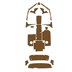 2015 Yamaha SX192 Swim Platform Cockpit Pad Boat Kit EVA Boat Flooring Foam Decking Mat  Hzchione Light Brown + Black Faux Teak 