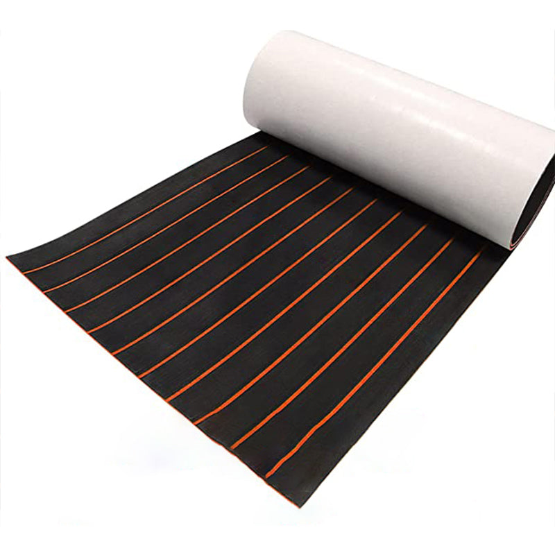 Hzchione Faux Teak Eva Foam Boat Flooring U-Groove Large Size Sheet Material Hzchione Black+Orange 94.5"x56.3"