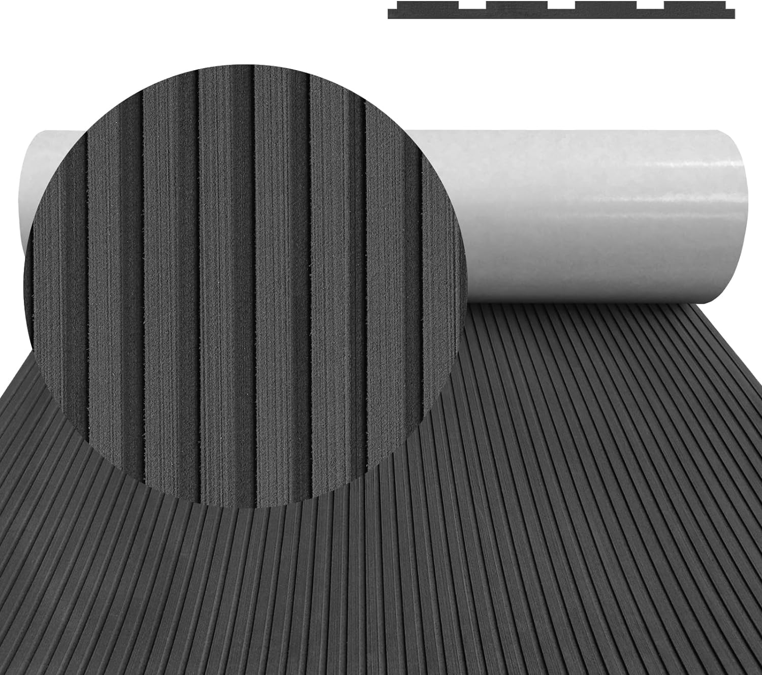 Hzchione EVA Flooring For Boat Non-slip Surfboard Traction Mat Deep Striped Groove  Hzchione 47.3" x 16.2" Black 