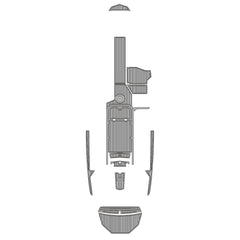 2018 Supra SL Swim Platform Cockpit Pad EVA Teak Decking Mat  Hzchione Faux Teak Light Gray Black 