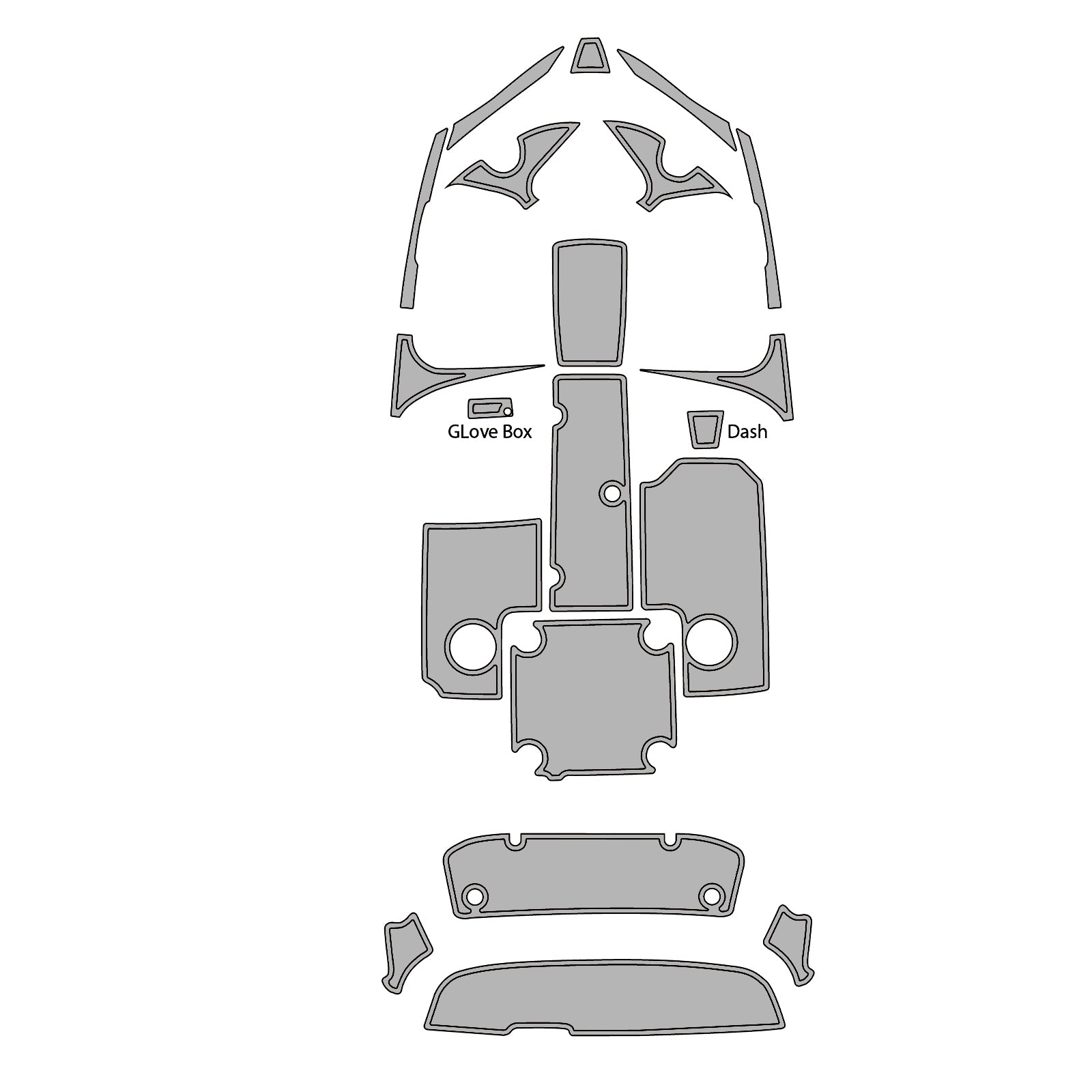 2015 Yamaha SX192 Swim Platform Cockpit Pad Boat Kit EVA Boat Flooring Foam Decking Mat  Hzchione Gary + Black Brushed 