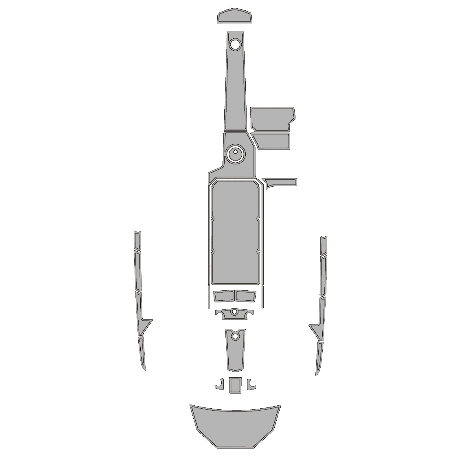 2015-2018 Supra SE Swim Platform Cockpit Pad EVA Teak Decking Mat  Hzchione Brushed Light Gray Black 