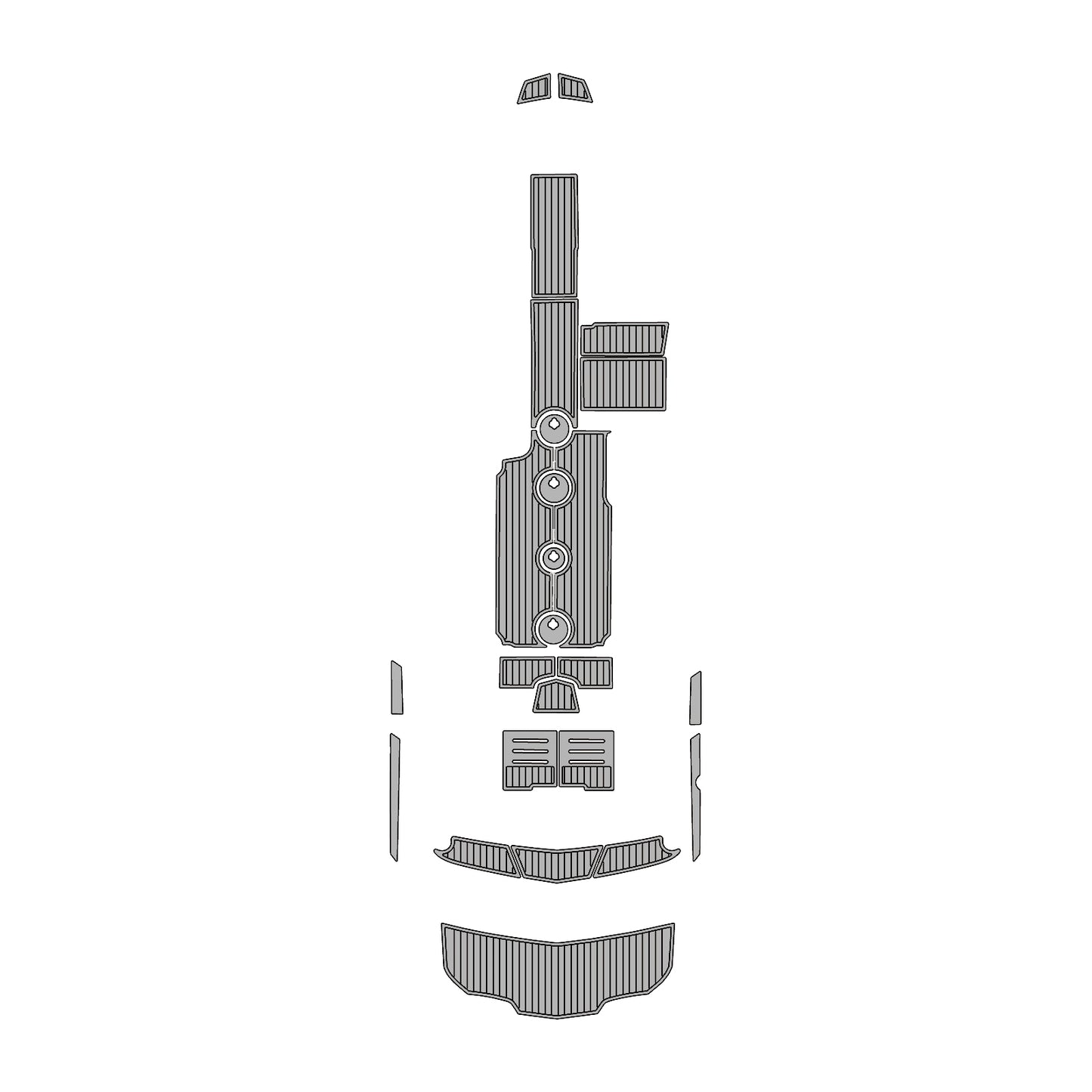 2020-2021 Mastercraft NXT22 Swim Platform Cockpit Pad EVA Teak Decking Mat  Hzchione Faux Teak Light Gray Black 