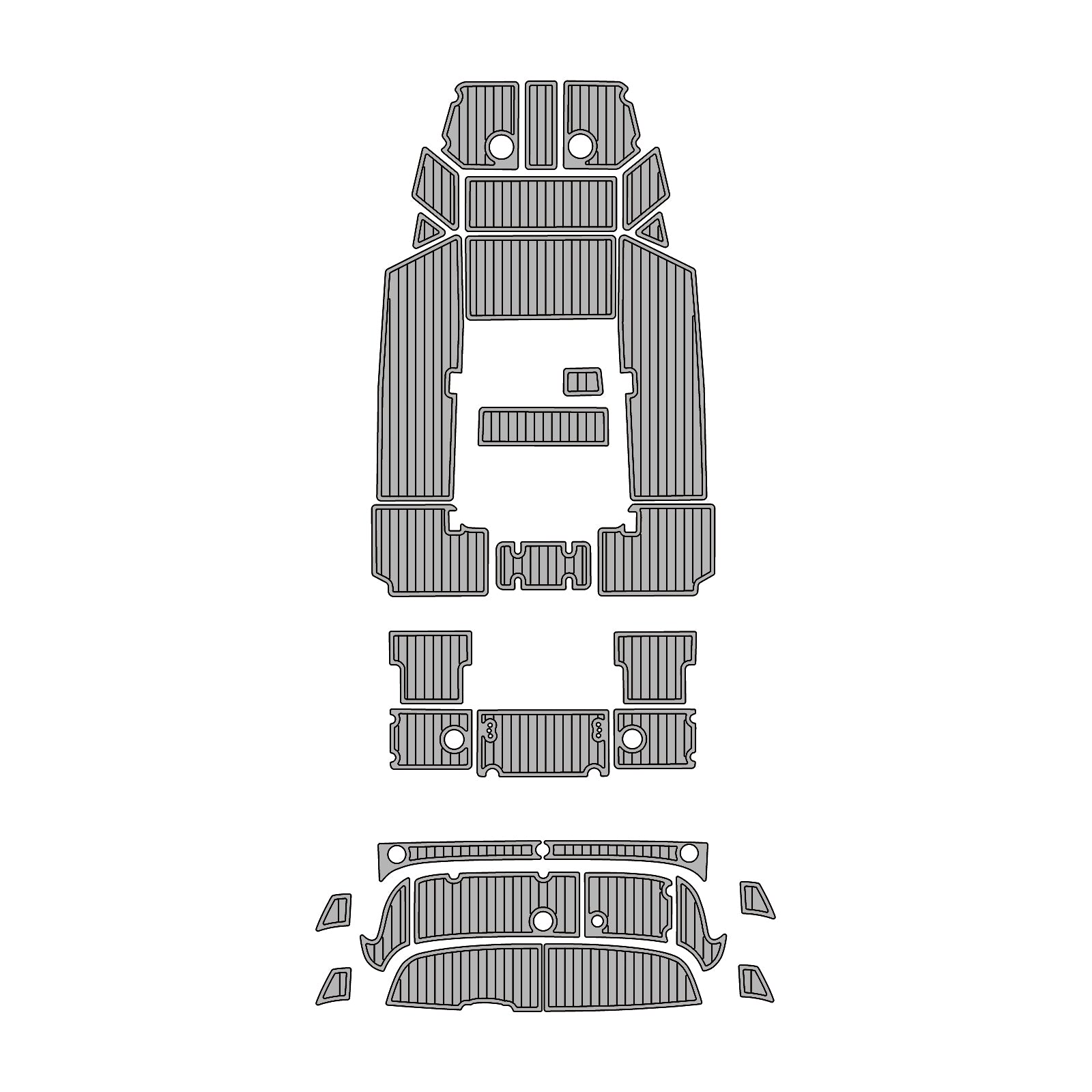 2016 Yamaha 190FSH Sport Swim Platform Cockpit Pad Boat Kit EVA Boat Flooring Foam Decking Mat  Hzchione Gary + Black Faux Teak 