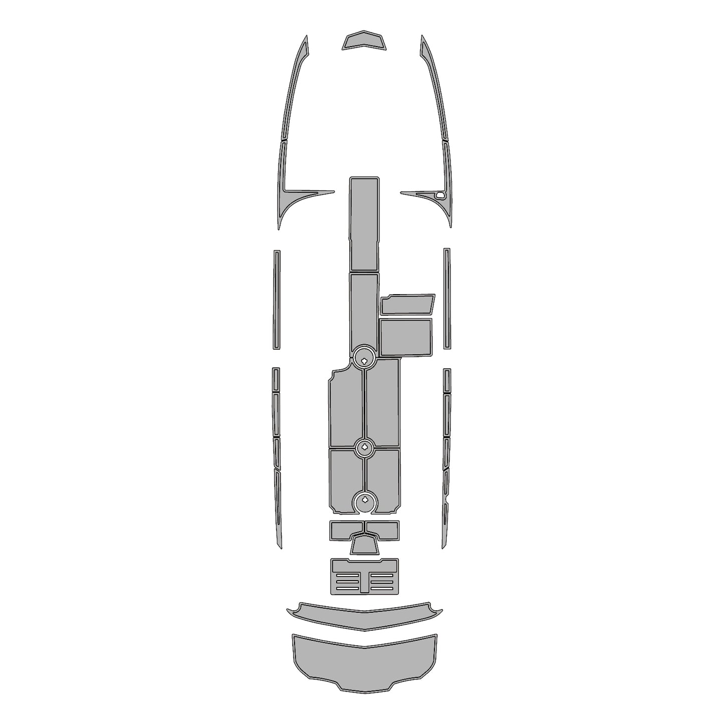 2021 MasterCraft NXT24 Swim Platform Cockpit Pad EVA Teak Decking Mat  Hzchione Brushed Light Gray Black 