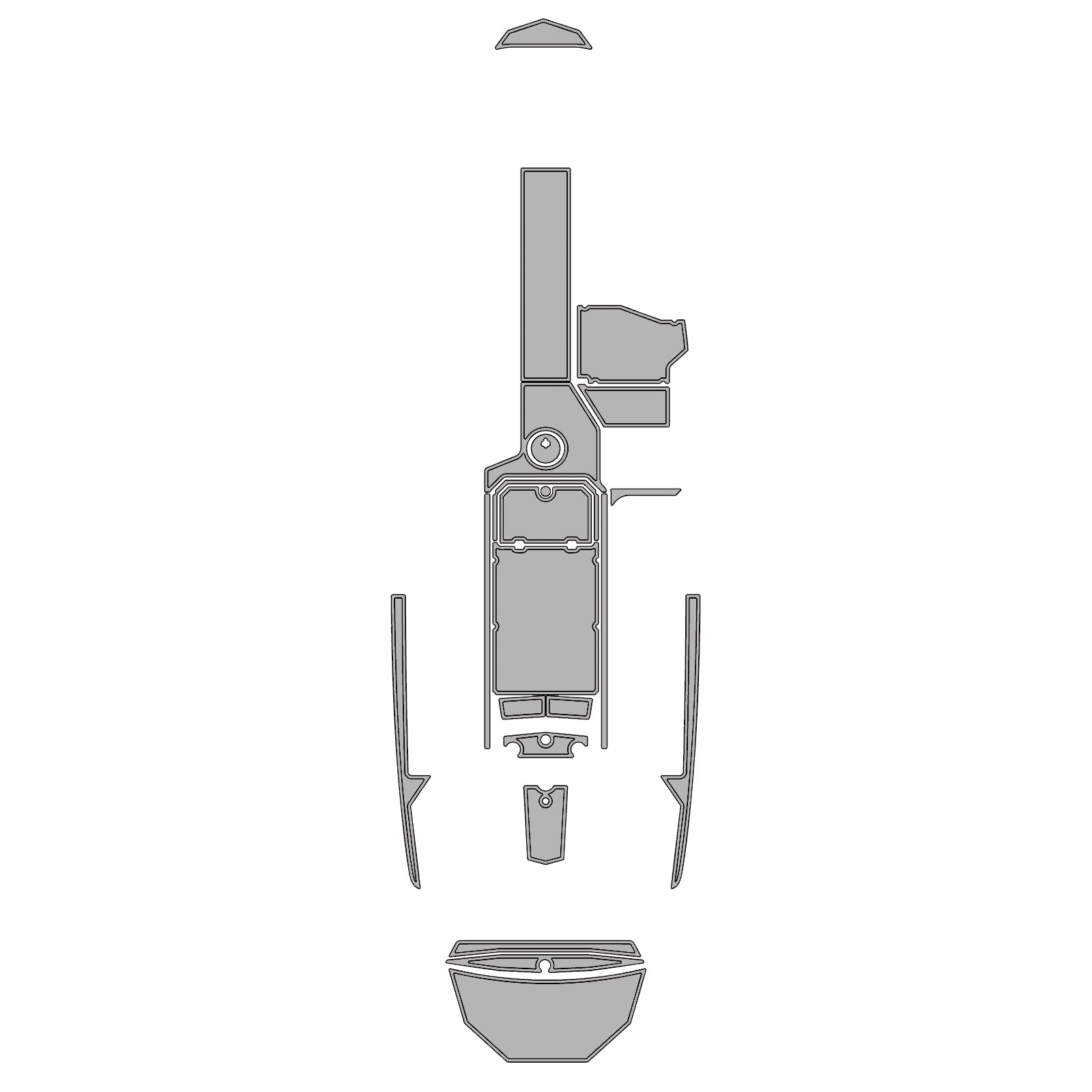 2018 Supra SL Swim Platform Cockpit Pad EVA Teak Decking Mat  Hzchione Brushed Light Gray Black 