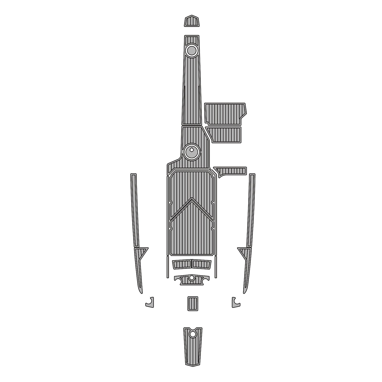 2015-2017 Supra SG Swim Platform Cockpit Pad EVA Teak Decking Mat  Hzchione Faux Teak Light Gray Black 
