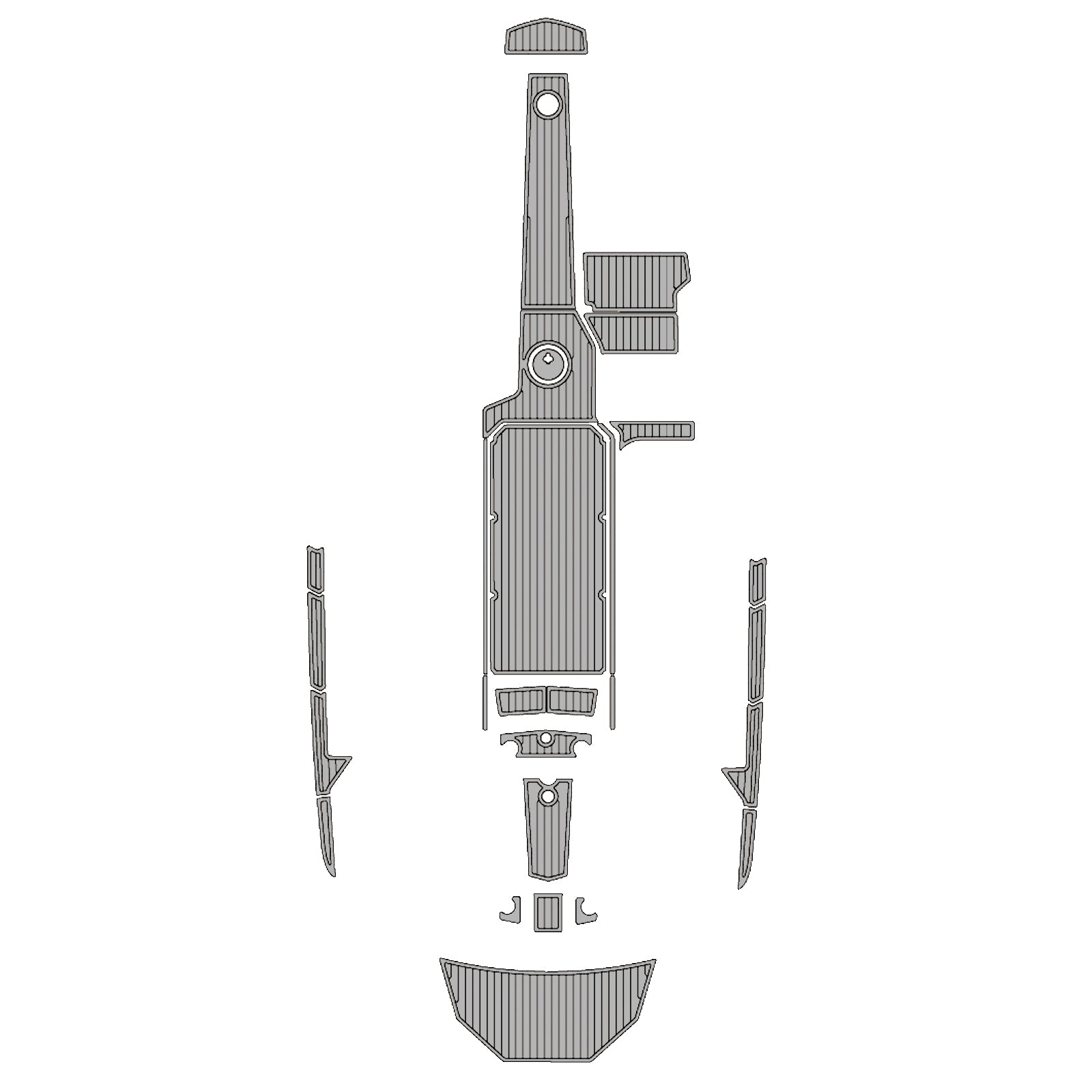 2015-2018 Supra SE Swim Platform Cockpit Pad EVA Teak Decking Mat  Hzchione Faux Teak Light Gray Black 