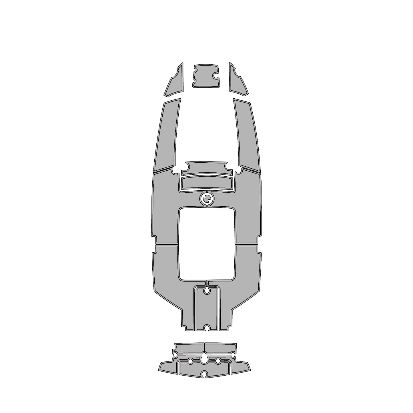 2009 MasterCraft CSX 220 Swim Platform Cockpit Pad EVA Teak Decking Mat  Hzchione Brushed Light Gray Black 