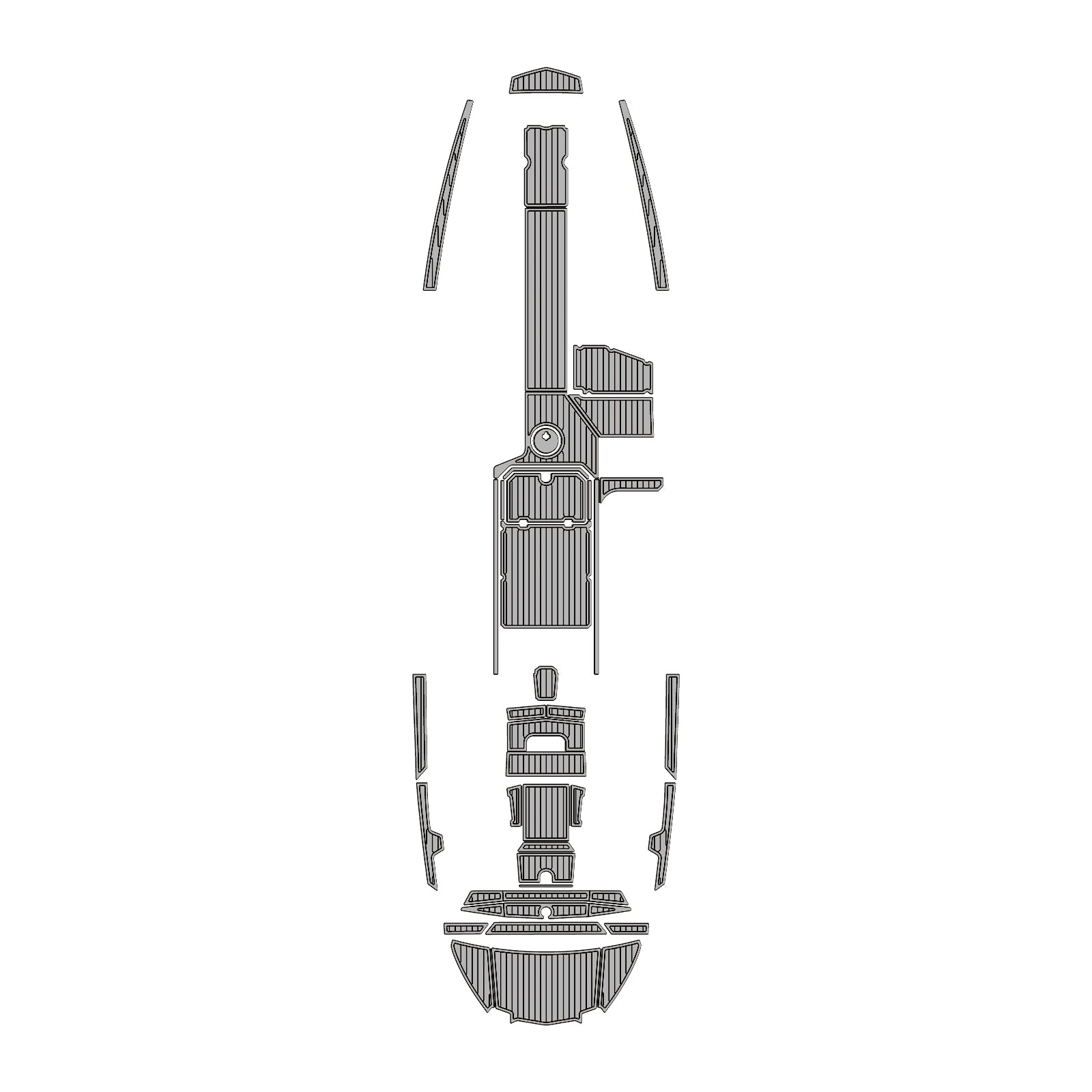 2020 Supra SA550 Swim Platform Cockpit Pad EVA Teak Decking Mat  Hzchione Faux Teak Light Gray Black 