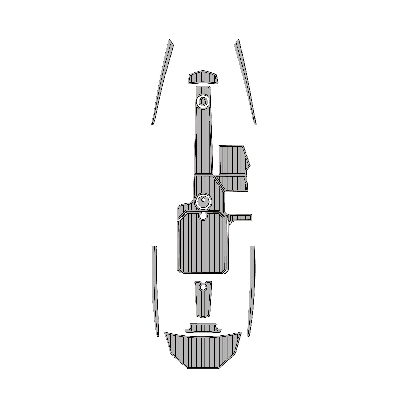 2013-2015 Supra SA Swim Platform Cockpit Pad EVA Teak Decking Mat  Hzchione Faux Teak Light Gray Black 