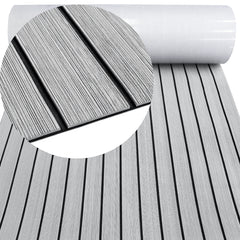 Hzchione Boat Flooring EVA Foam  H-Groove Slots Self-Adhesive Anti Slip Mats Roll Sheet Light Gray Black For Yacht RV Golf Cart Pool Cooler Top  Hzchione   